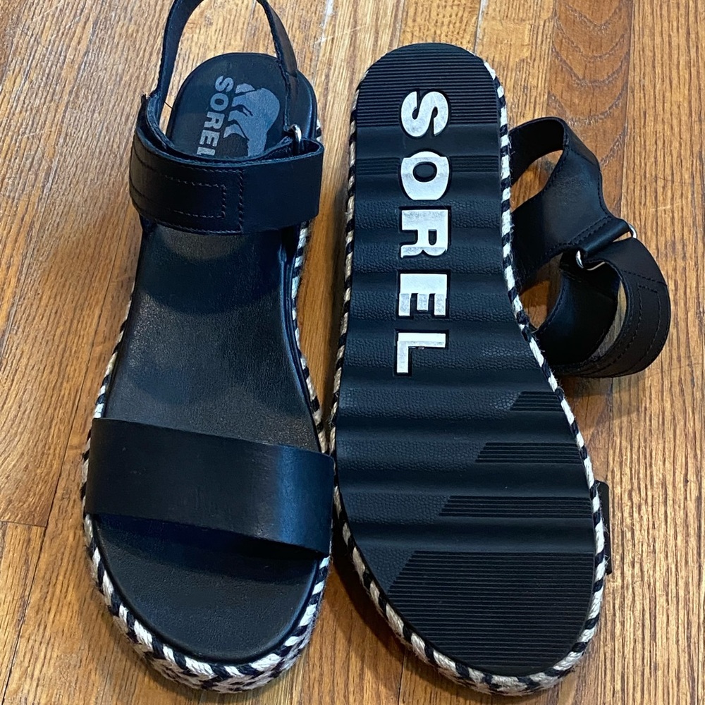 Sorel Cameron Platform Sandals Size 9.5 Black - Picture 13 of 14